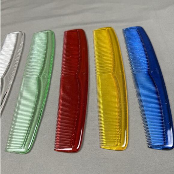 Vintage Placo Mademoiselle Translucent Hair Combs Plastic W/ Original Container